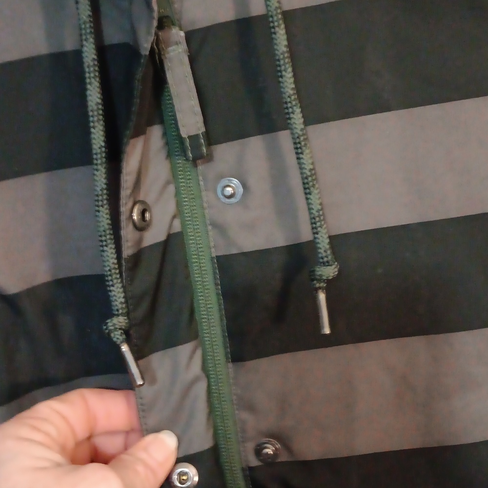 Helly Hansen Black and Gray Striped Hooded Jacket - Picture 8 of 15